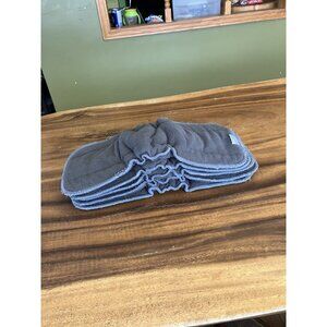 Set of 5 ALVA BABY Grey Cloth Baby Diapers Inserts / Liners Reusable 13" x 5"